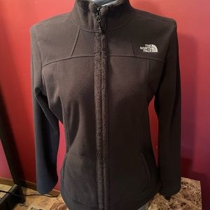 North Face Morningside Size Medium Black Full Zip Fleece Jacket Zippered Pockets